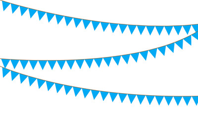 Colored flags on rope decorations icons