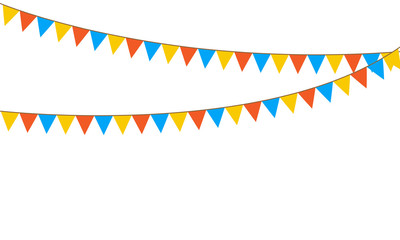 Obraz premium Colored flags on rope decorations icons