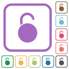 Unlocked round padlock simple icons