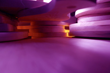 colorful stack of wood