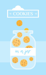 A bright vector banner with colorful cookies.