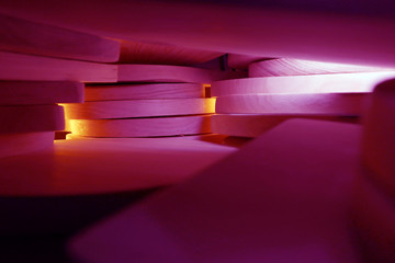 colorful stack of wood