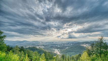View into the Murgtal valley after a summer storm