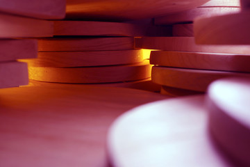 colorful stack of wood