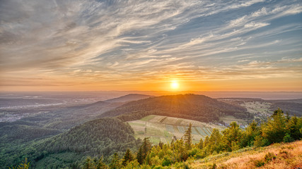 Beautiful sunset over the mountains