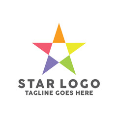 Obraz premium Colorful Star Logo Design With Flat Color, Star Shape Symbol Icon Logotype For Company 