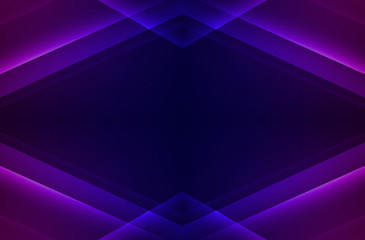 Dark abstract futuristic background. Neon lines, glow. Neon lines, shapes. Pink and blue glow