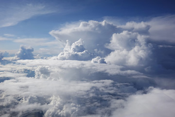 aerial view of white clouds