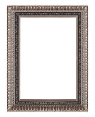 Fototapeta premium Silver frame for paintings, mirrors or photo isolated on white background