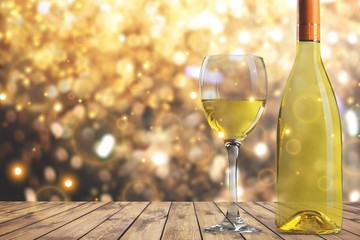 White wine glass  on  background