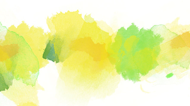 Beautiful bright green watercolor abstraction on white paper