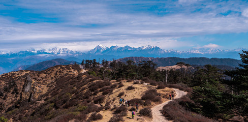 Mountain road trekking