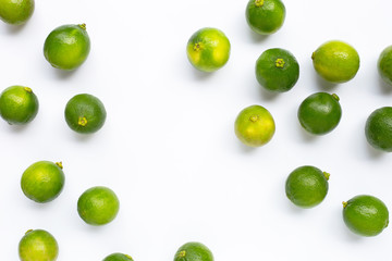 Fresh Limes isolated on white background.