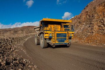mining truck in a copper mine