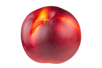 Ripe peach is isolated on a white background with the pen tool. The whole depth of field.