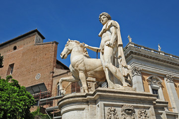Obraz premium Roma, le statue di piazza del Campidoglio
