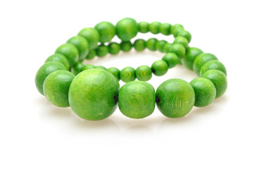 Beads necklace isolated on white