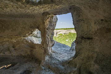 ancient cell in a cave in Eski kermen 2