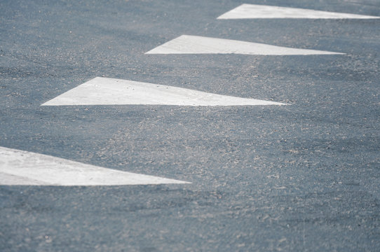 Yield Signs. Road Sign Give Way On Asphalt, Summer.