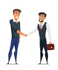 Buyer and real estate agent flat characters