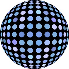 3d sphere abstract graphic on white background isolated. Blue black ctrative mosaic.