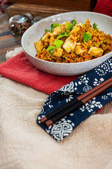 Chinese rice with vegetables and chicken