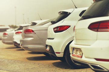 a number of import cars prepared for sale