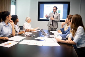 Entrepreneurs and business people conference in meeting room