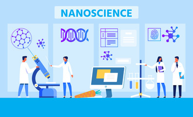 Nanoscience Lab Metaphor Advertising Flat Banner