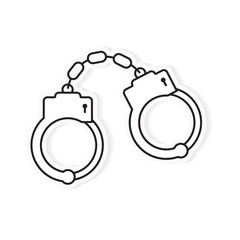 black handcuffs icon- vector illustration