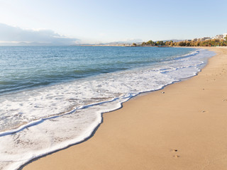 Fototapeta na wymiar clean beach in greece