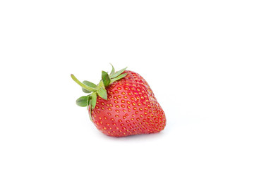 Strawberry closeup isolated on white background