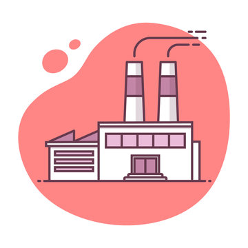 recommend clip art: Factory icon vector illustration in monoline / line art style