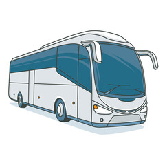 Tourist bus on a white background. Isolated Vector illustration