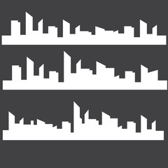 Outline urban vector cityscape. Skyline city silhouettes. City landscape template. Thin line City landscape