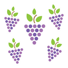 Grapes purple icon. Grape fresh vector sign