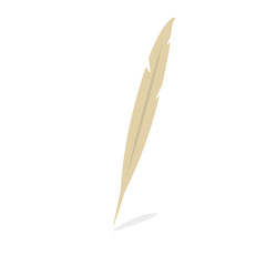 Brown pen, feather icon.