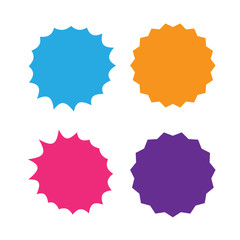 Different starburst vector. Starburst isolated icons set