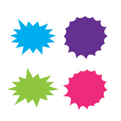 Starburst speech bubbles set. Bursting icon. Starburst isolated icons set