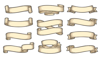 Set of ribbons isolated on white background. Vector