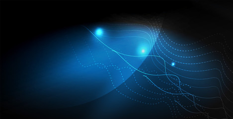 Glossy shiny glowing neon waves