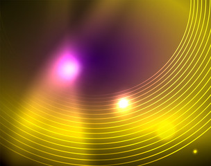 Neon circles abstract background
