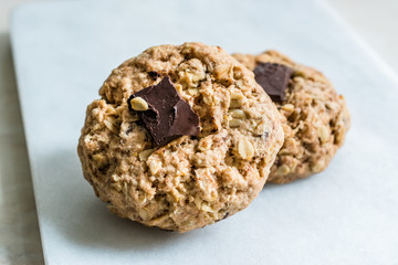 Homemade Oatmeal Cookies with Bitter Chocolate Piece