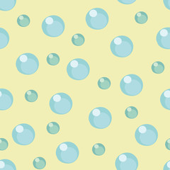 A seamless vector glass beads pattern on pale yellow background. Surface print design.