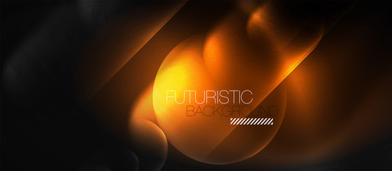 Neon glowing techno lines, hi-tech futuristic abstract background template