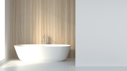 Obraz na płótnie Canvas Minimalist clean bathroom background image decor 3d rendering, Scandinavian design style free space for text