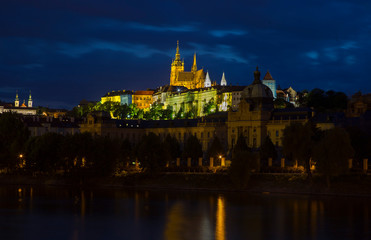 Fototapeta na wymiar Night views of the Cathedral of St. Vitus, Prague, Czech Republic