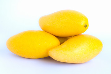 ripe mangos on white background