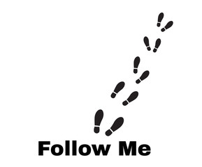 follow me with many footprints, vector illustration.