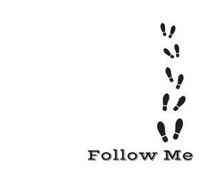 follow me with many footprints, vector illustration.